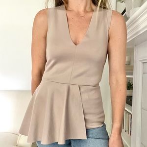 Zara Asymmetrical Peplum V-Neck Too